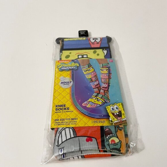 SpongeBob SquarePants Knee High Adult Novelty Socks 1 Pair - Picture 10 of 11
